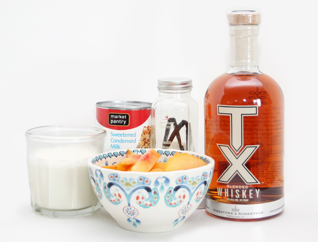 No Churn Homemade Peach Vanilla Bean And Whiskey Ice Cream